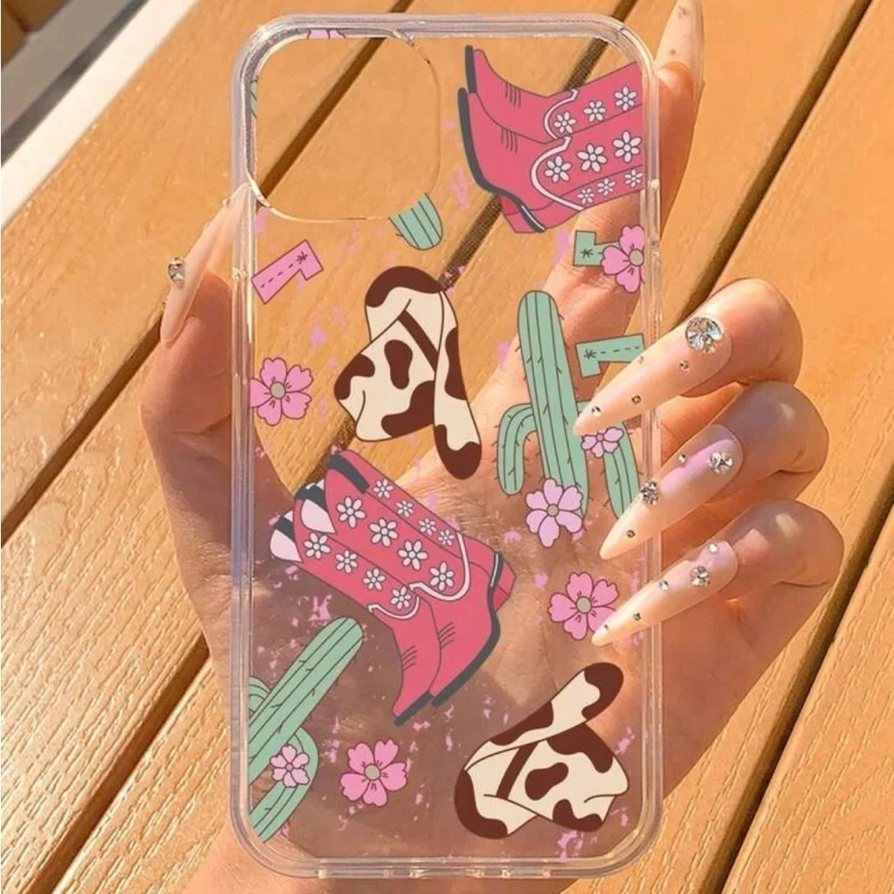 Punchy Cactus Cowgirl Wester iPhone 14 Pro Max Phone Case NWOT Clear